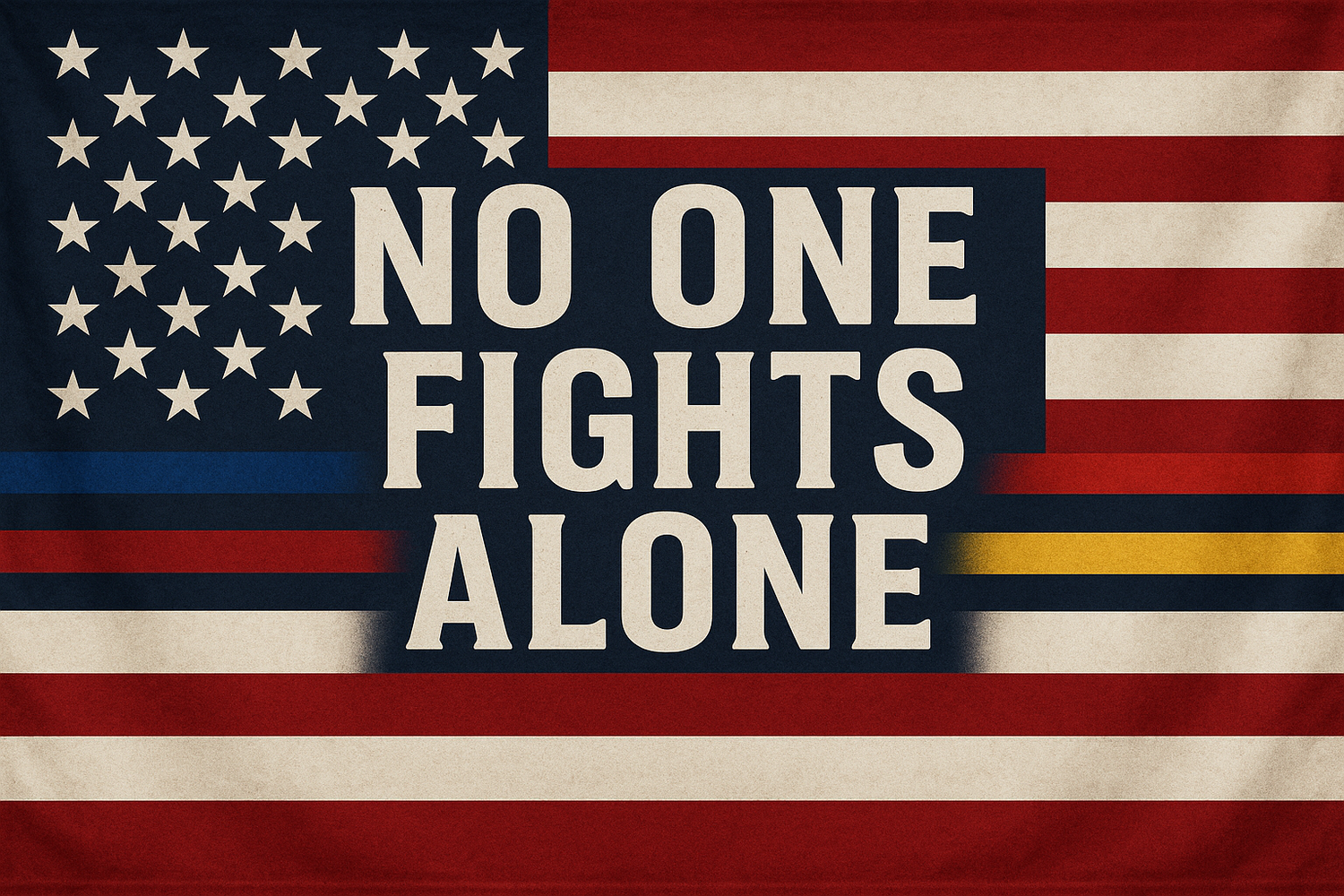 No one fights alone first responder flag